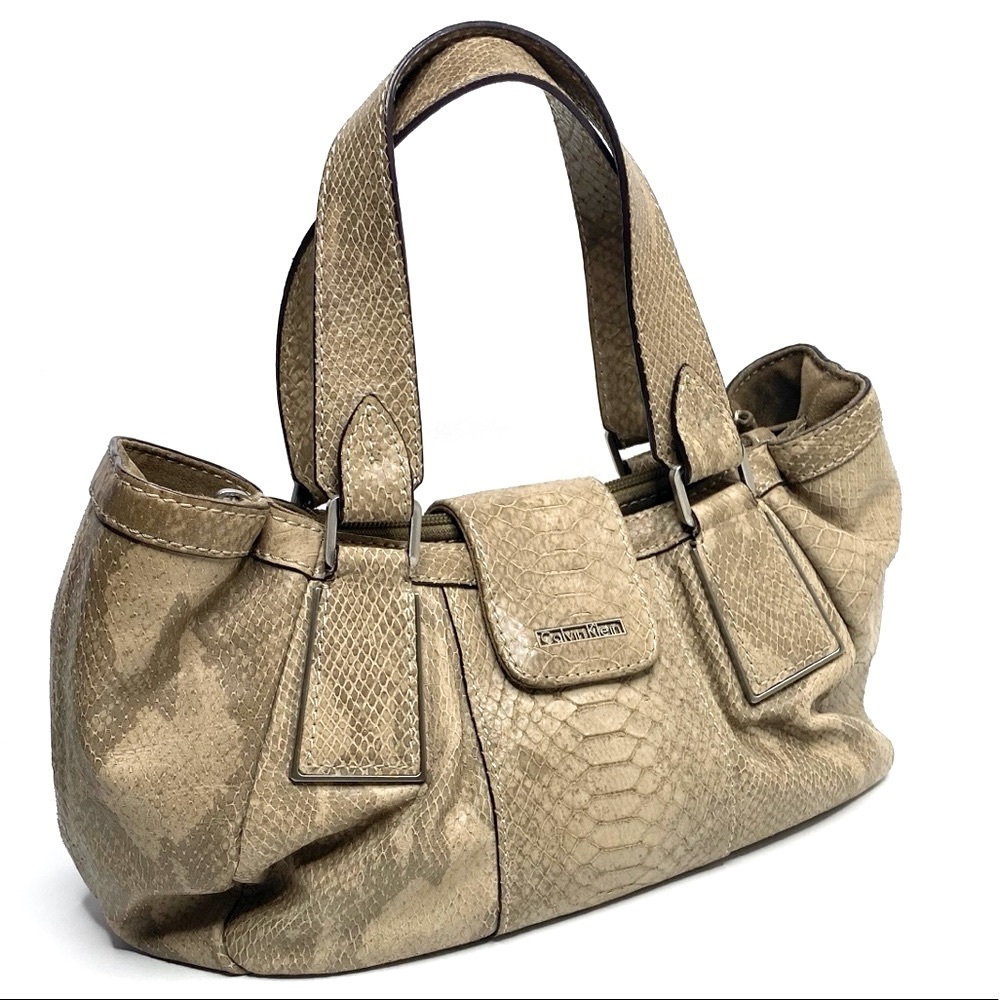 Calvin Klein Leather Embossed Snakeskin Bag